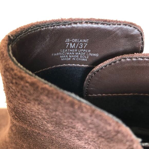 Brown Suede Leather Booties by Jessica Simpson 7M - Picture 6 of 7